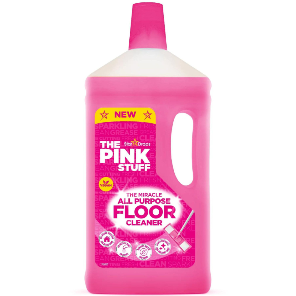 Grīdas mazgāšanas līdzekļi “Floor cleaner”. Tīrītāji. Grīdu tīrīšanas līdzeklis the pink stuff mirdzoši tīrām grīdām.