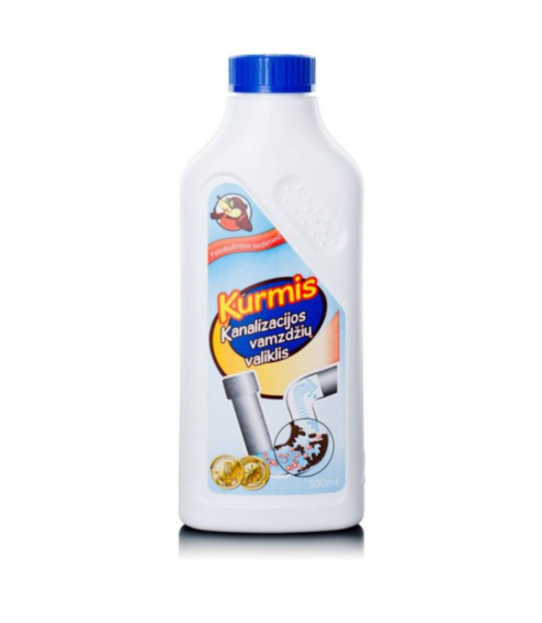 Notekūdeņu tīrītājs šķidrums “Kurmis liquid 500 ml”. Tīrītāji