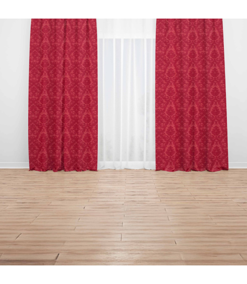 Nakts aizkari "Red baroque curtain". Aizkari