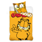 Gultas veļas komplekts „Garfield“. Bērnu gultas veļa, 140x200 cm. Apelsīnu garfīldam veltīta gultasveļa ar lielu garfīlda dizainu.