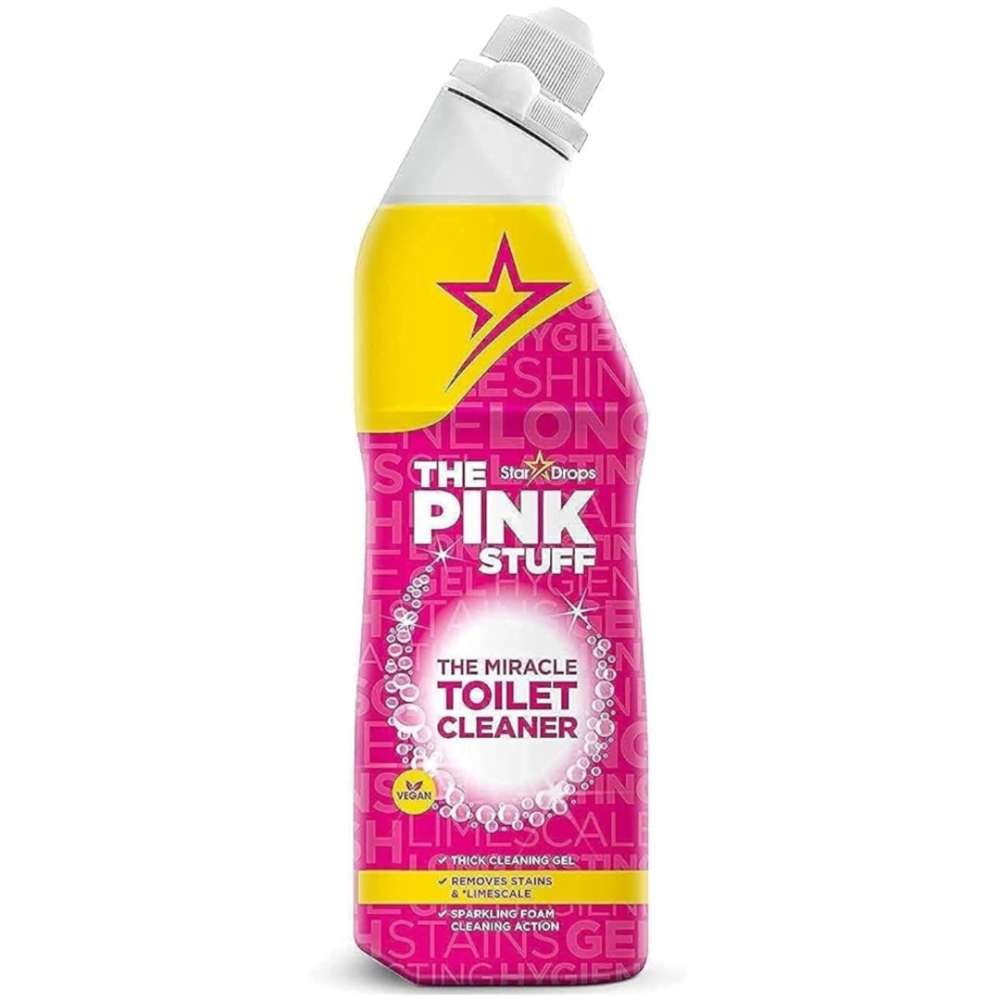 Tualetes tīrīšanas līdzekļi “Toilet cleaner”. Tīrītāji. Pink stuff tualetes tīrīšanas līdzeklis mirdzoši tīrai vannas istabai.