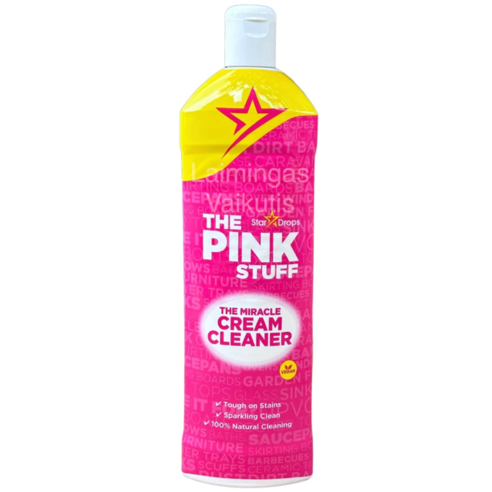 Attīrošs piens “Cream cleaner”. Tīrītāji. Krēmveida tīrīšanas līdzeklis, the pink stuff, nevainojamu virsmu tīrīšanai.